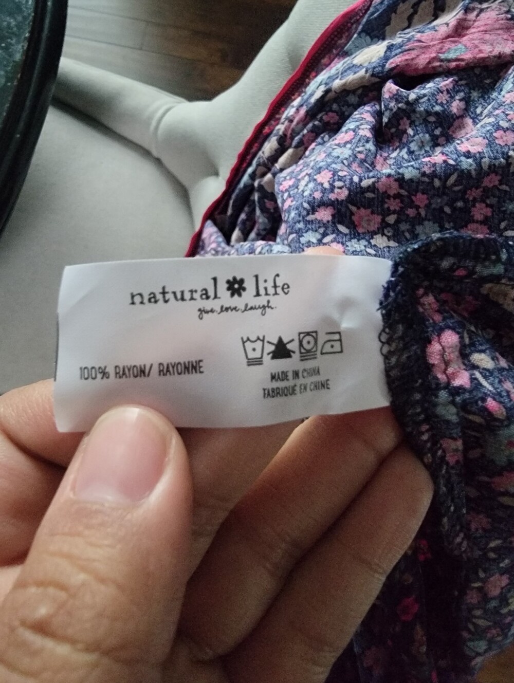 Natural Life Skirt Boho Print Medium Floral PullOn Midi Slit Side - Picture 5 of 6